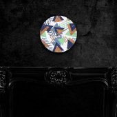 80s Kleur Abstract | Navy Roos Gold Mint 90s Ronde Klok