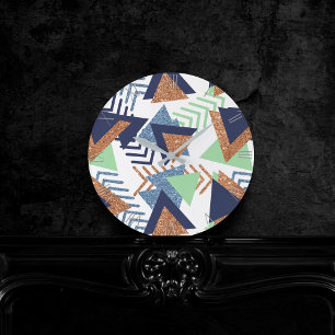 80s Kleur Abstract Navy Roos Gold Mint 90s Ronde Klok