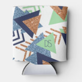 80s Kleur Abstract | Navy Roos Gold Mint Custom Blikjeskoeler (Voorkant)