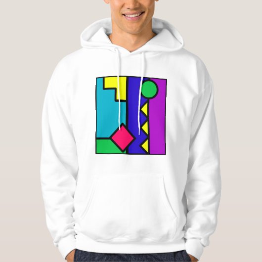 80s kleurenblok herstellen hoodie (Voorkant)