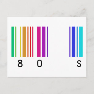 80s kleurenontwerp! briefkaart