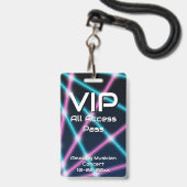 80s Laser VIP All Access Custom Concert Badge (Voorzijde met lanyard)