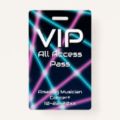 80s Laser VIP All Access Custom Concert Badge (Devant)
