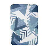 80s Luxe Abstract | Turquoise en Navy Blue Shapes Badmat (Voorkant Verticaal)
