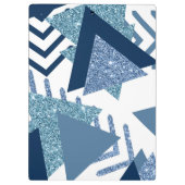 80s Luxe Abstract | Turquoise en Navy Blue Shapes Klembord (Achterkant)