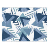 80s Luxe Abstract | Turquoise en Navy Blue Shapes Tafelkleed (Voorkant (Horizontaal))