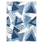 80s Luxe Abstract | Turquoise en Navy Blue Shapes Tafelkleed (Voorkant)