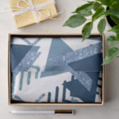 80s Luxe Abstract | Turquoise en Navy Blue Shapes Tissuepapier (Geschenk)