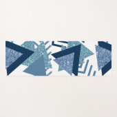 80s Luxe Abstract | Turquoise en Navy Blue Shapes Yogamat (Voorkant (horizontaal))