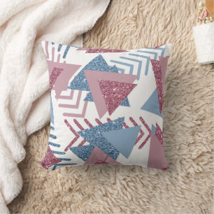 80s Maan Abstract Dusty Mauve Roze en blauw Kussen