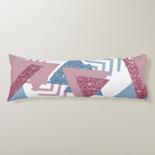 80s Maan Abstract Dusty Mauve Roze en blauw Lichaamskussen