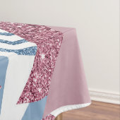 80s Maan Abstract | Dusty Mauve Roze en blauw Tafelkleed (Voorbeeld)