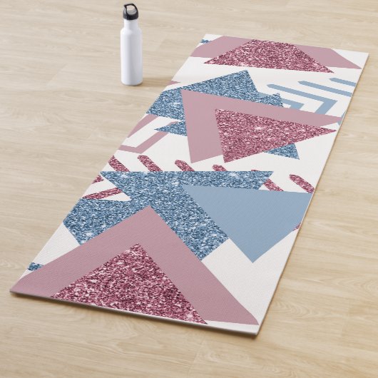 80s Maan Abstract | Dusty Mauve Roze en blauw Yogamat (In situ)