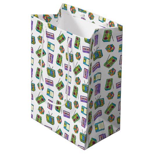 80's medium cadeauzakje (Voorkant Gekanteld)