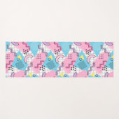 80's Memphis Actief Roze Lichtblauw Yogamat (Voorkant (horizontaal))