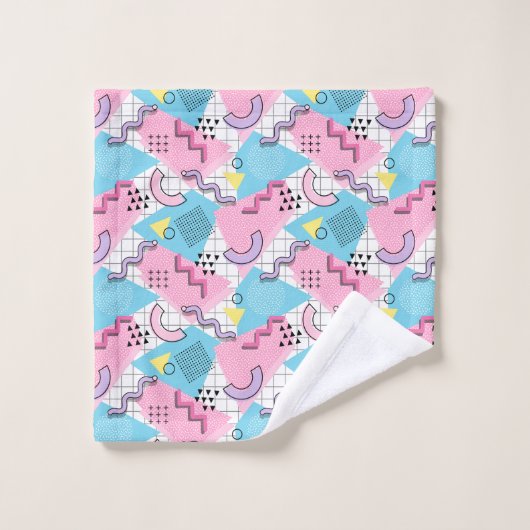 80's Memphis Active Pink Light Blue (Gant de toilette)