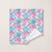 80's Memphis Active Pink Light Blue Bad Handdoek (Wasdoekje)
