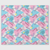 80's Memphis Active Pink Light Blue Cadeaupapier (Vlak)