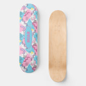 80's Memphis Active Pink Light Blue Skateboard (Voorkant)