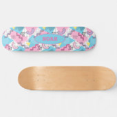 80's Memphis Active Pink Light Blue Skateboard (Horizontaal)