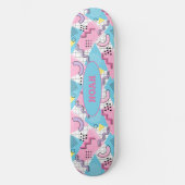 80's Memphis Active Pink Light Blue Skateboard (Voorkant)