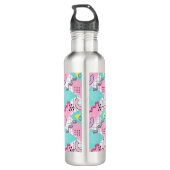 80's Memphis Active Pink Turquoise Waterfles (Achterkant)