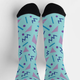 80s Memphis geometrisch blauwe zakdoek Sokken