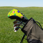 80s Memphis Stijl Abstract Retro Naadloos Golfheadcover (Insitu)