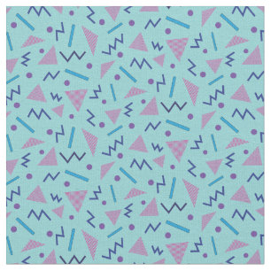 80s Memphis stijl geometrisch blauw Patroon Stof