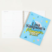 80s Memphis Style bleu jaune imprimé géométrique (Devant avec enveloppe)