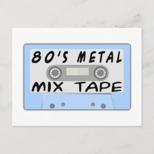 80s Metal Mix Tape Cassette Briefkaart