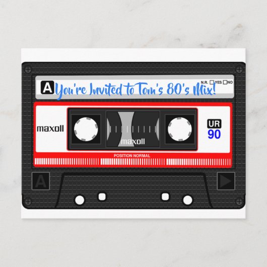 80's Mix Tape Gepersonaliseerd Briefkaart (Voorkant)