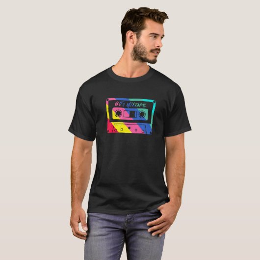 80s Mixtape Cassette Tape Music Retro T-shirt (Voorkant volledig)