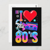 80s Music Radio Love Eighties Disco Briefkaart (Voorkant / Achterkant)