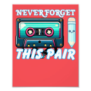 80s muziek cassette T-shirt 90s muziekspeler Foto Afdruk