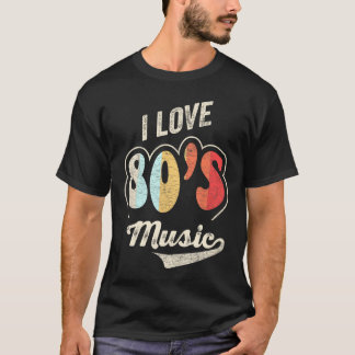 80's Muziek Ik hou van jaren 80 Muziek jaren 80 Ba T-shirt