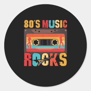 80s muziekRocks -  Retro-stand Ronde Sticker