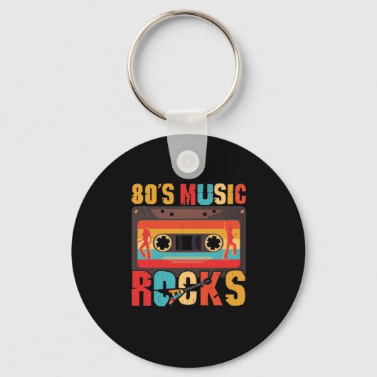 80s muziekRocks - Retro-stand Sleutelhanger (Voorkant)