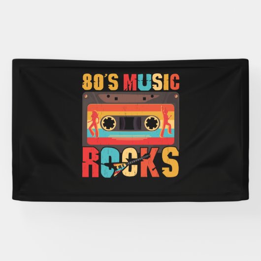 80s muziekRocks - Retro-stand Spandoek (Horizontaal)