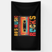 80s muziekRocks - Retro-stand Spandoek (Verticaal)