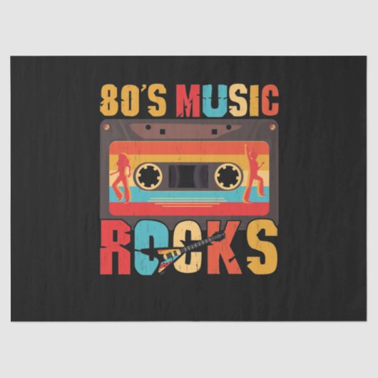 80s muziekRocks -  Retro-stand Tissuepapier (Voorkant)