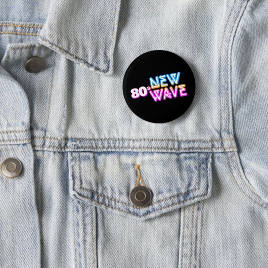 80s New Wave Pinback Button (In situ)