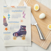 80s Nostalgia Collage Roller Schaatsen Agenda Theedoek (Quarter Fold)