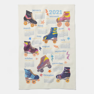 80s Nostalgia Collage Roller Schaatsen Agenda Theedoek