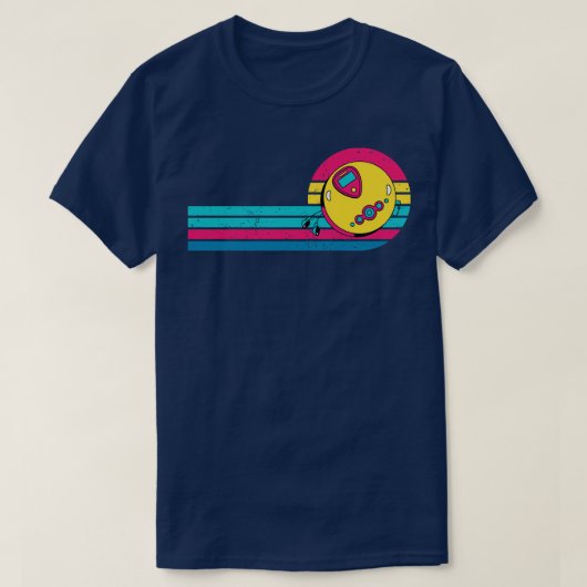 80s oude cd muziekspeler t-shirt (Design voorkant)