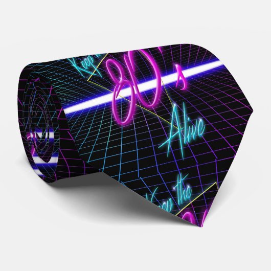 80's Party Necktie Stropdas (Opgerold)