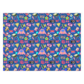 80's Pattern 01.w Blauw BG Tafelkleed (Voorkant (Horizontaal))