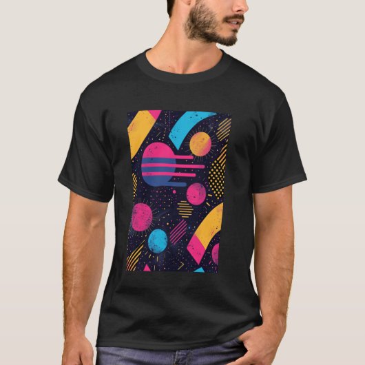 80s Pattern Art Synthwave 1 T-shirt (Voorkant)