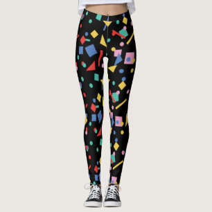 80s pop geometrische vormen leggings