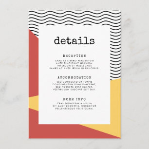 80s Pop kunst Memphis stijl gast informatie Informatiekaartje